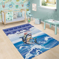 Cape Verde Football Christmas Area Rug Feliz Natal Tubaroes Azuis - Wonder Print Shop