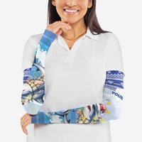 Personalized Cape Verde Football Christmas Arm Sleeves Feliz Natal Tubaroes Azuis - Wonder Print Shop