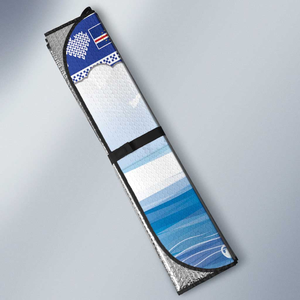 Cape Verde Football Christmas Auto Sun Shade Feliz Natal Tubaroes Azuis - Wonder Print Shop