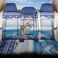 Cape Verde Football Christmas Back Car Seat Cover Feliz Natal Tubaroes Azuis - Wonder Print Shop