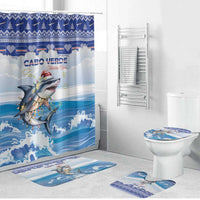 Cape Verde Football Christmas Bathroom Set Feliz Natal Tubaroes Azuis - Wonder Print Shop