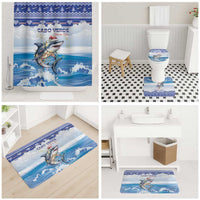 Cape Verde Football Christmas Bathroom Set Feliz Natal Tubaroes Azuis - Wonder Print Shop
