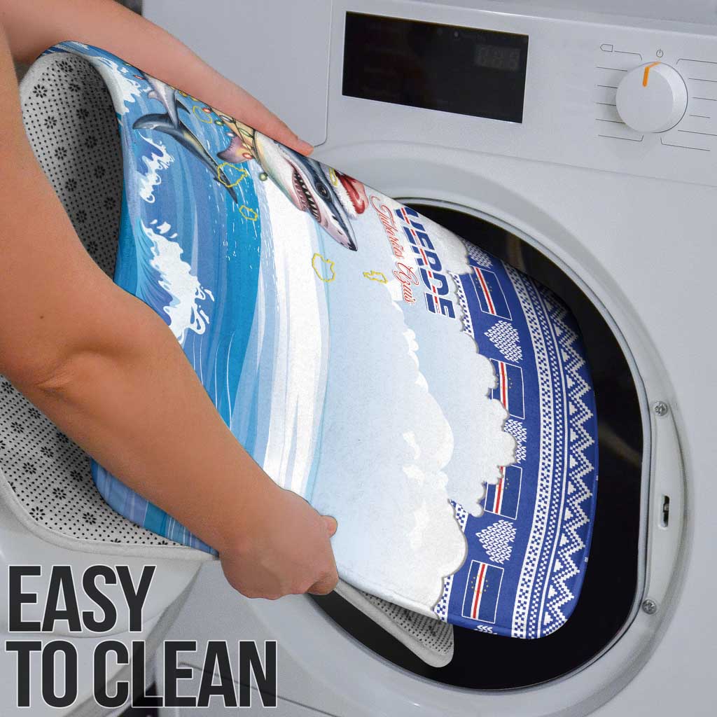 Cape Verde Football Christmas Bathroom Set Feliz Natal Tubaroes Azuis - Wonder Print Shop