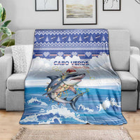 Cape Verde Football Christmas Blanket Feliz Natal Tubaroes Azuis - Wonder Print Shop