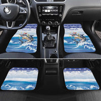 Personalized Cape Verde Football Christmas Car Mats Feliz Natal Tubaroes Azuis - Wonder Print Shop