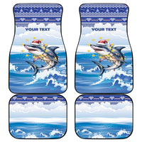 Personalized Cape Verde Football Christmas Car Mats Feliz Natal Tubaroes Azuis - Wonder Print Shop