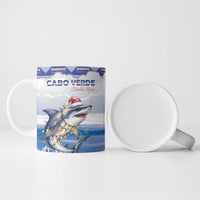 Personalized Cape Verde Football Christmas Ceramic Mug Feliz Natal Tubaroes Azuis - Wonder Print Shop
