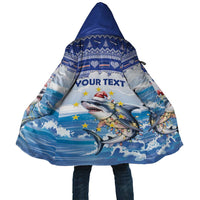 Personalized Cape Verde Football Christmas Cloak Feliz Natal Tubaroes Azuis - Wonder Print Shop