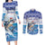Personalized Cape Verde Football Christmas Couples Matching Long Sleeve Bodycon Dress and Long Sleeve Button Shirt Feliz Natal Tubaroes Azuis - Wonder Print Shop