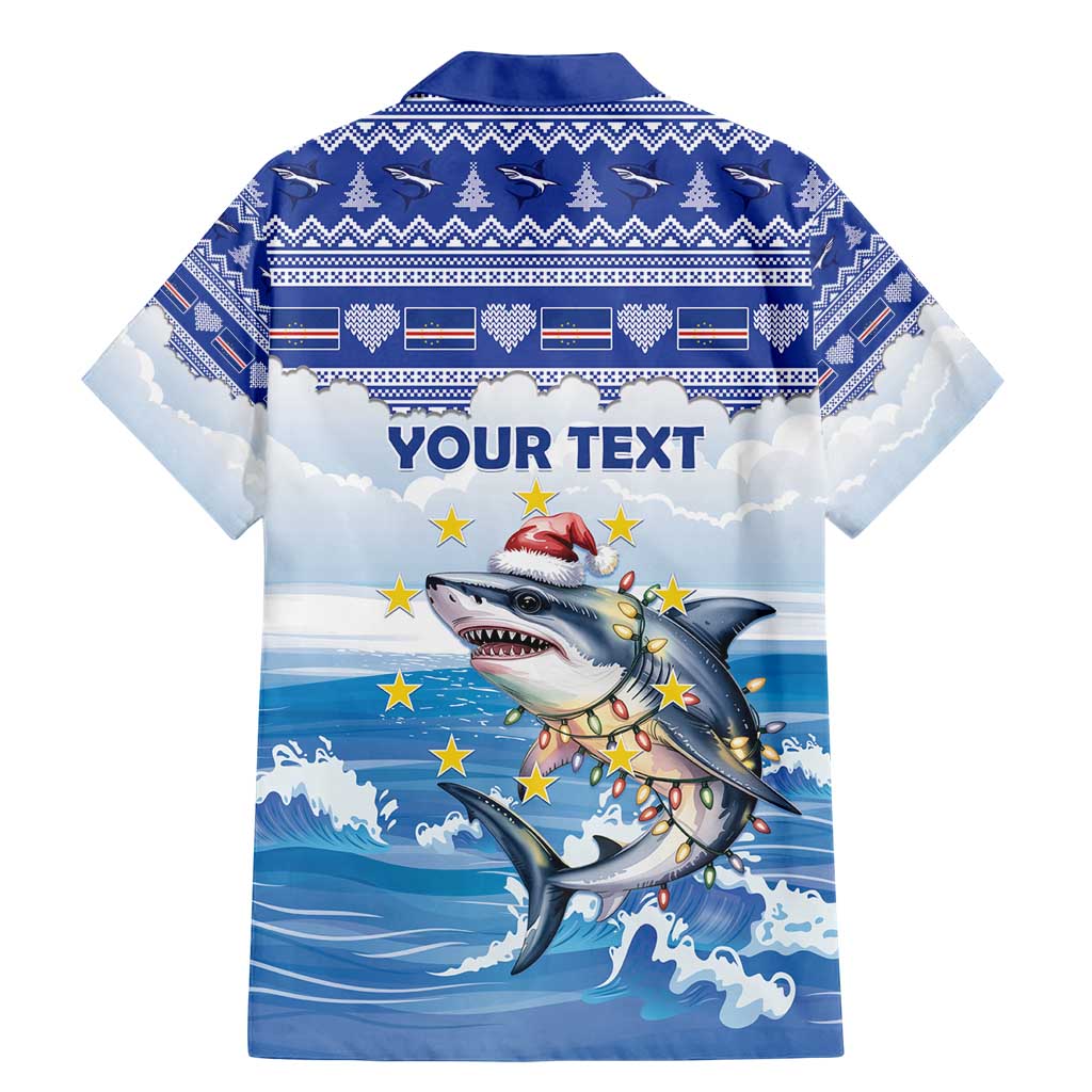 Personalized Cape Verde Football Christmas Family Matching Mermaid Dress and Hawaiian Shirt Feliz Natal Tubaroes Azuis - Wonder Print Shop
