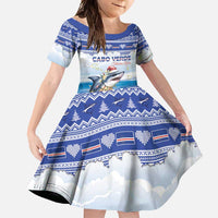 Personalized Cape Verde Football Christmas Family Matching Off Shoulder Maxi Dress and Hawaiian Shirt Feliz Natal Tubaroes Azuis - Wonder Print Shop