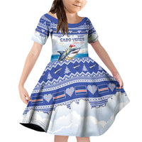 Personalized Cape Verde Football Christmas Family Matching Off Shoulder Short Dress and Hawaiian Shirt Feliz Natal Tubaroes Azuis - Wonder Print Shop