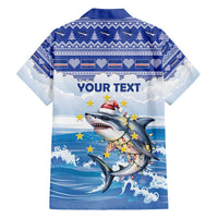 Personalized Cape Verde Football Christmas Family Matching Tank Maxi Dress and Hawaiian Shirt Feliz Natal Tubaroes Azuis - Wonder Print Shop