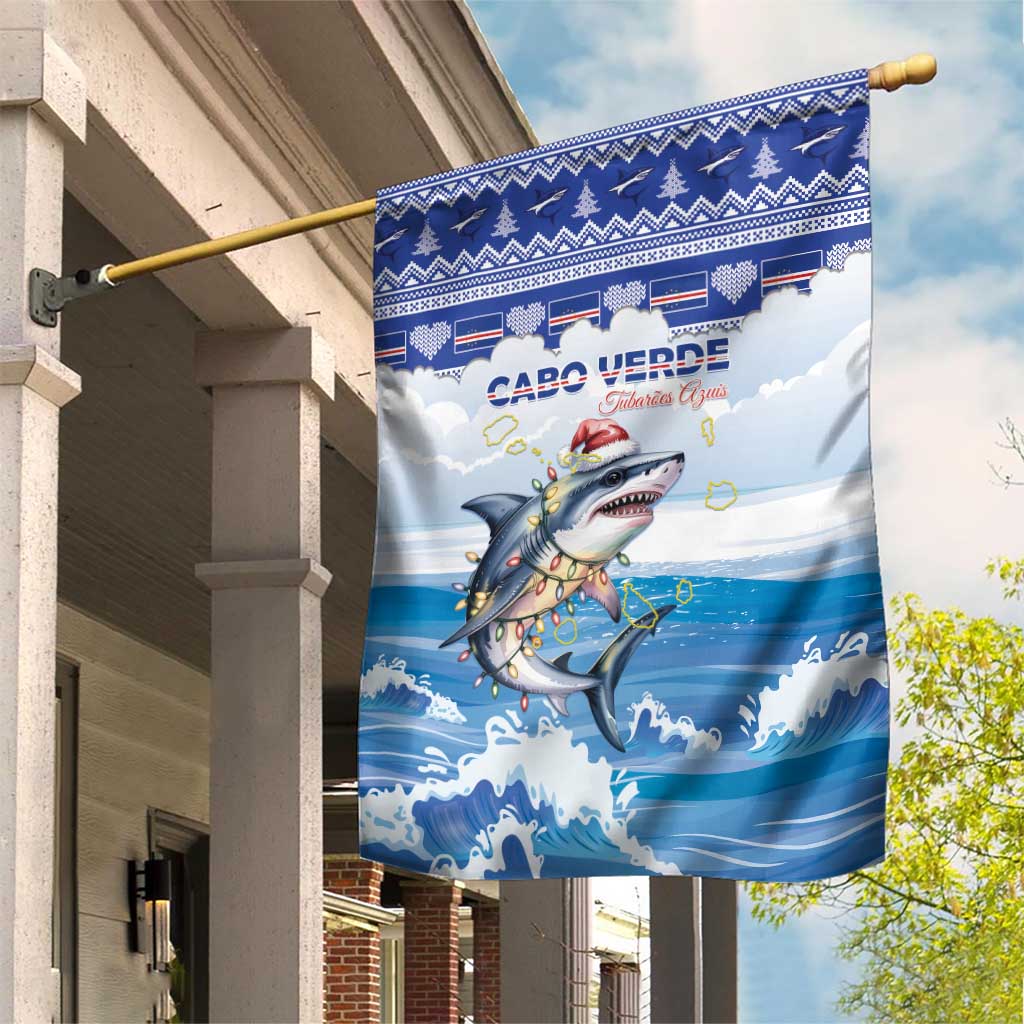 Cape Verde Football Christmas Garden Flag Feliz Natal Tubaroes Azuis - Wonder Print Shop