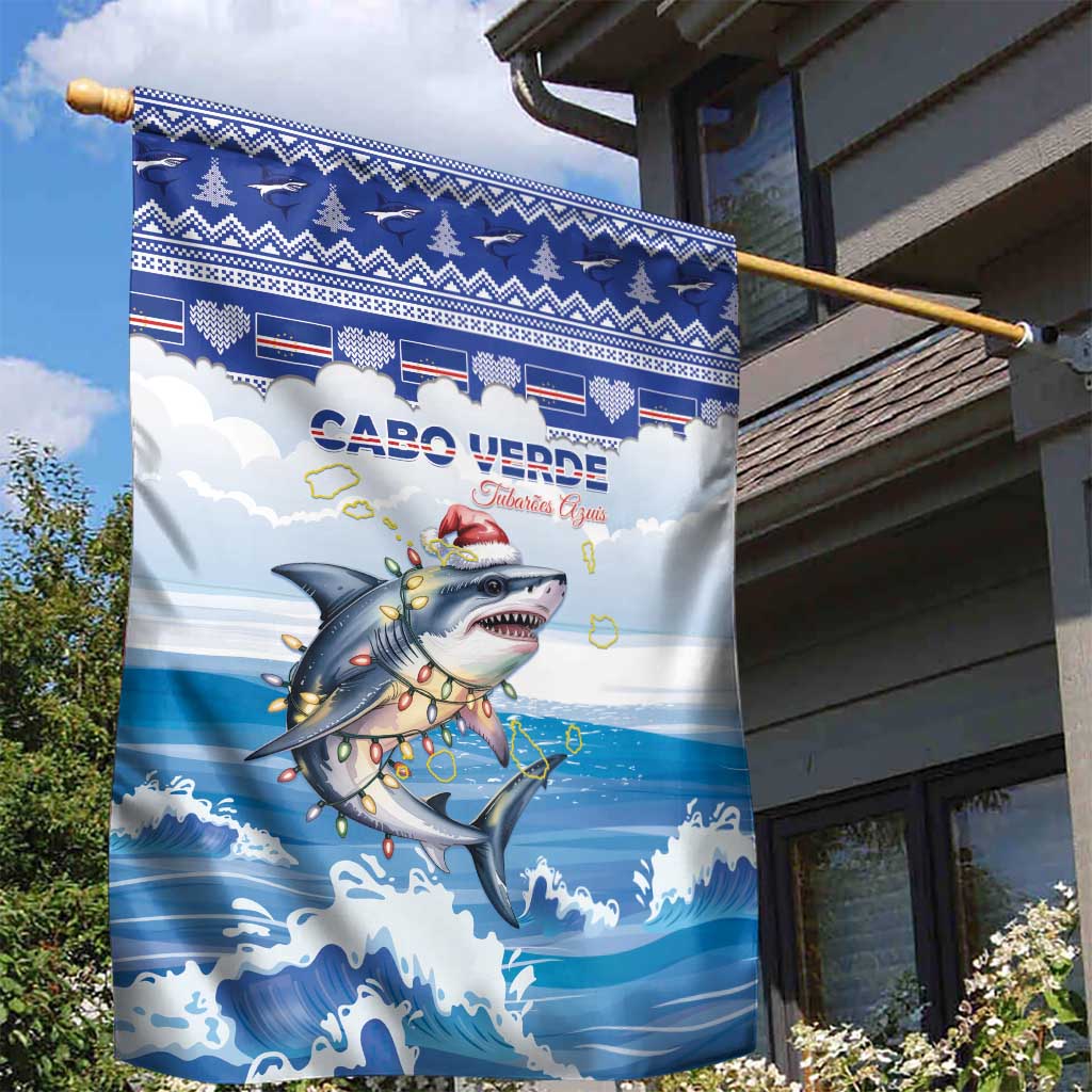 Cape Verde Football Christmas Garden Flag Feliz Natal Tubaroes Azuis - Wonder Print Shop