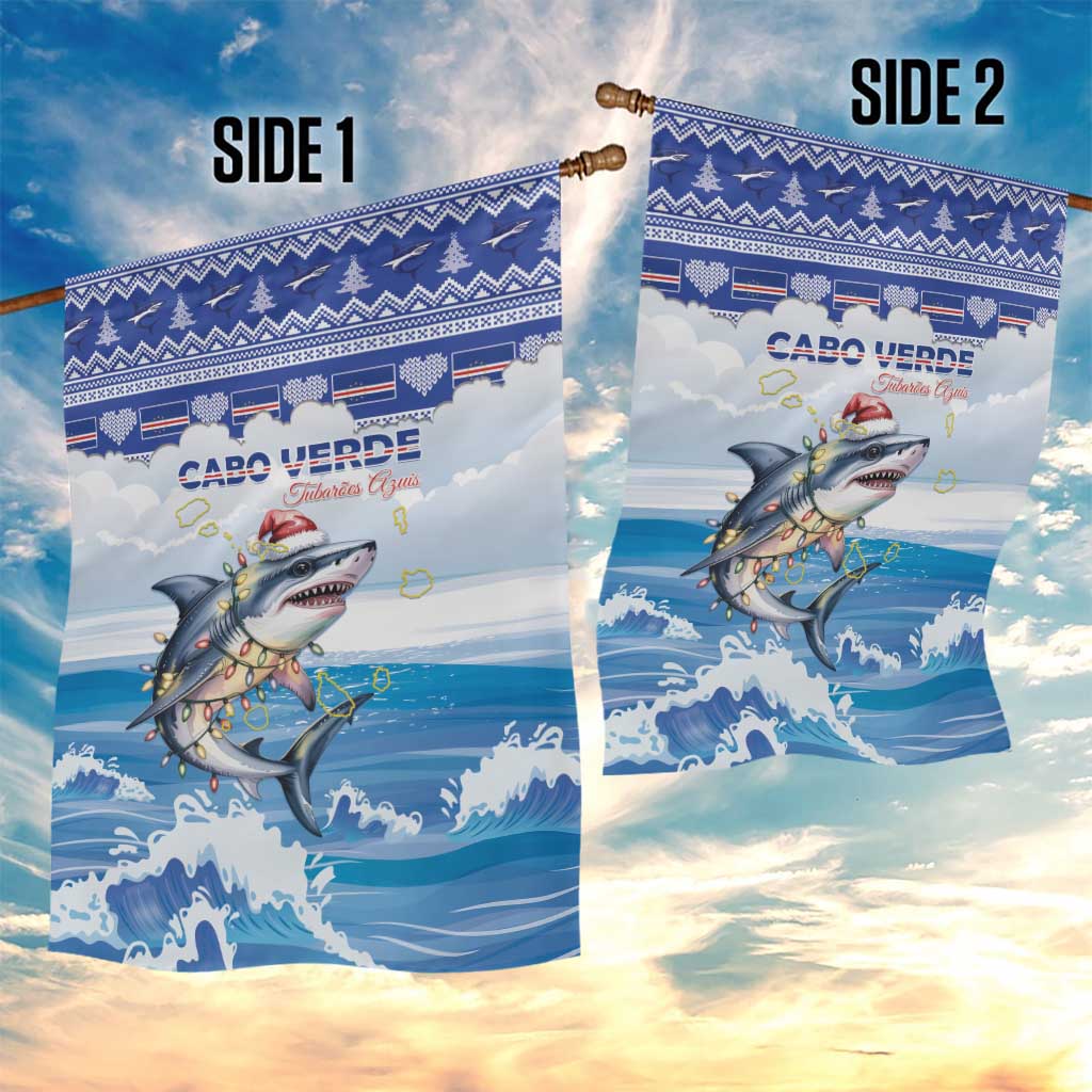 Cape Verde Football Christmas Garden Flag Feliz Natal Tubaroes Azuis - Wonder Print Shop