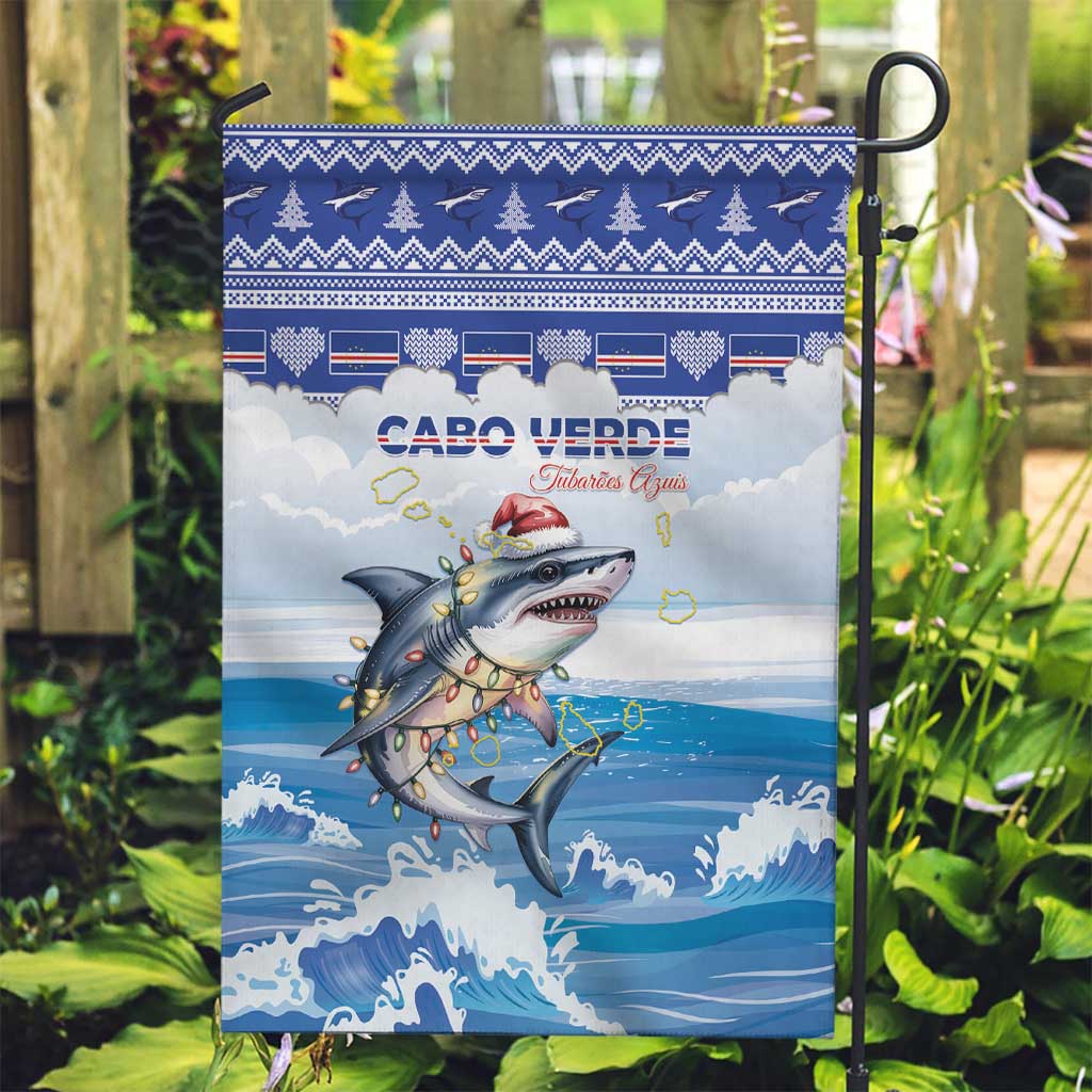 Cape Verde Football Christmas Garden Flag Feliz Natal Tubaroes Azuis - Wonder Print Shop
