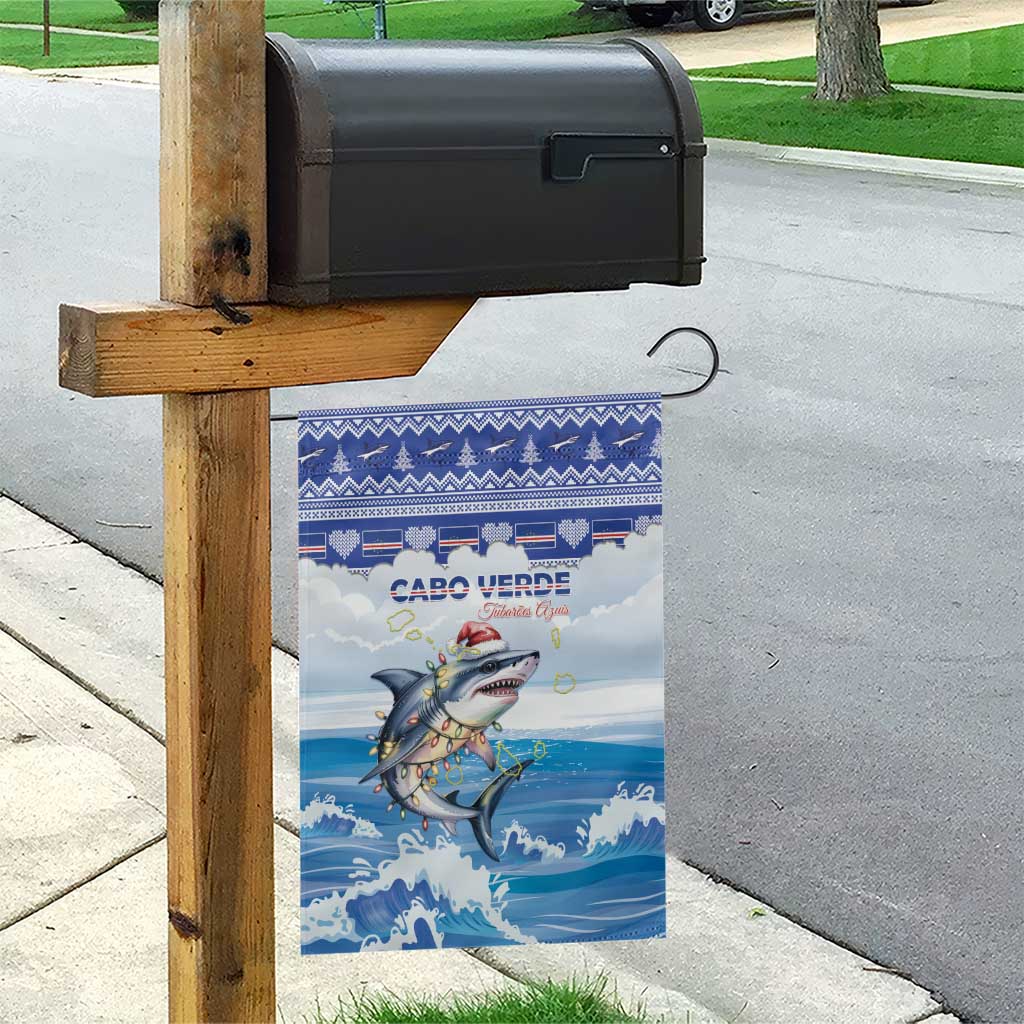 Cape Verde Football Christmas Garden Flag Feliz Natal Tubaroes Azuis - Wonder Print Shop