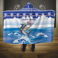 Cape Verde Football Christmas Hooded Blanket Feliz Natal Tubaroes Azuis - Wonder Print Shop