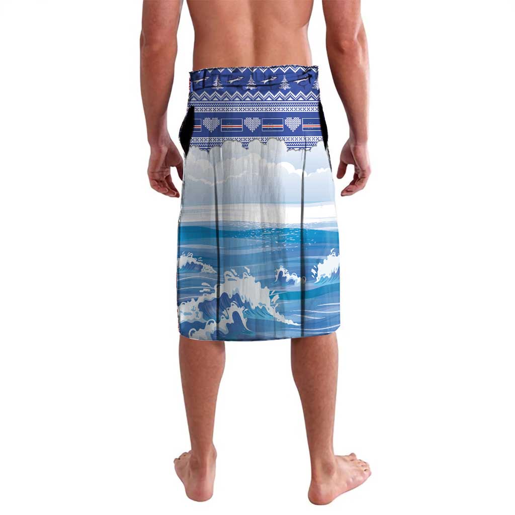 Personalized Cape Verde Football Christmas Lavalava Feliz Natal Tubaroes Azuis - Wonder Print Shop