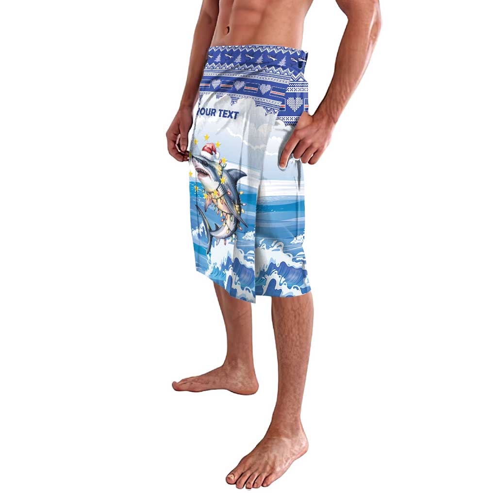 Personalized Cape Verde Football Christmas Lavalava Feliz Natal Tubaroes Azuis - Wonder Print Shop