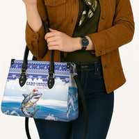 Cape Verde Football Christmas Leather Bag Feliz Natal Tubaroes Azuis - Wonder Print Shop