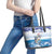 Cape Verde Football Christmas Leather Tote Bag Feliz Natal Tubaroes Azuis - Wonder Print Shop