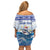 Personalized Cape Verde Football Christmas Off Shoulder Short Dress Feliz Natal Tubaroes Azuis - Wonder Print Shop