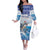 Personalized Cape Verde Football Christmas Off The Shoulder Long Sleeve Dress Feliz Natal Tubaroes Azuis - Wonder Print Shop
