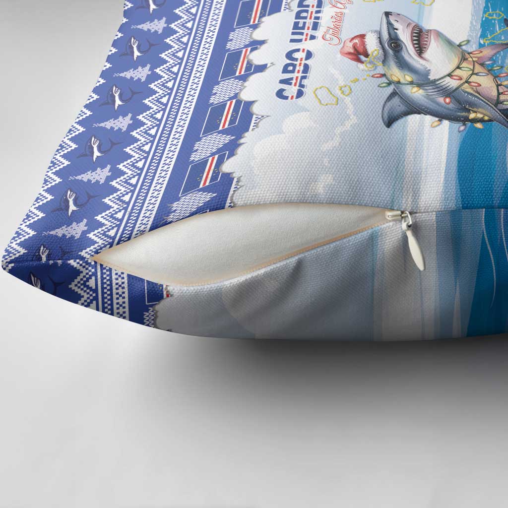 Cape Verde Football Christmas Pillow Cover Feliz Natal Tubaroes Azuis - Wonder Print Shop