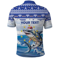 Personalized Cape Verde Football Christmas Polo Shirt Feliz Natal Tubaroes Azuis - Wonder Print Shop
