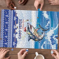 Cape Verde Football Christmas Puzzle Feliz Natal Tubaroes Azuis - Wonder Print Shop