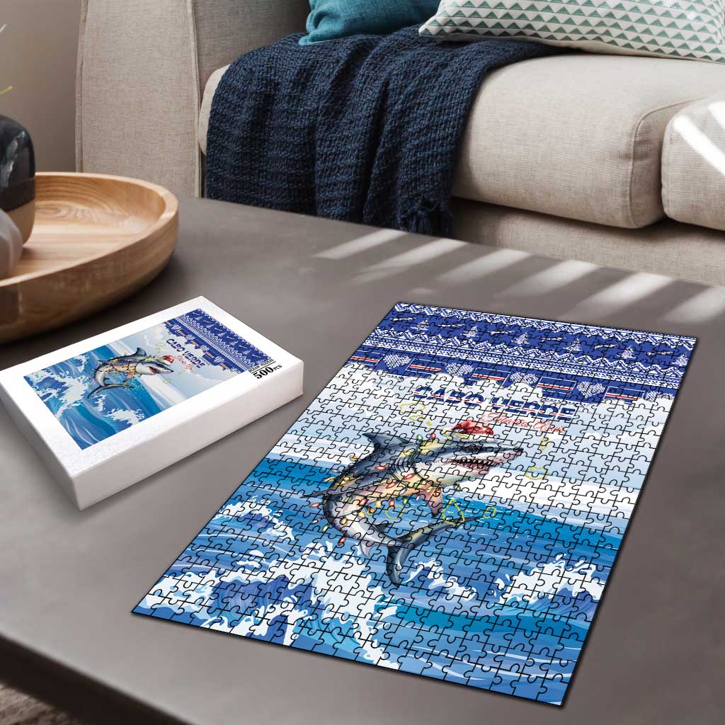 Cape Verde Football Christmas Puzzle Feliz Natal Tubaroes Azuis - Wonder Print Shop