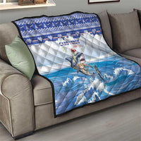 Cape Verde Football Christmas Quilt Feliz Natal Tubaroes Azuis - Wonder Print Shop