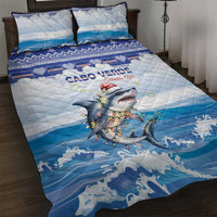 Cape Verde Football Christmas Quilt Bed Set Feliz Natal Tubaroes Azuis - Wonder Print Shop