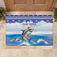 Cape Verde Football Christmas Rubber Doormat Feliz Natal Tubaroes Azuis - Wonder Print Shop