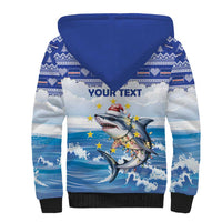 Personalized Cape Verde Football Christmas Sherpa Hoodie Feliz Natal Tubaroes Azuis - Wonder Print Shop