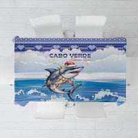 Cape Verde Football Christmas Tablecloth Feliz Natal Tubaroes Azuis - Wonder Print Shop
