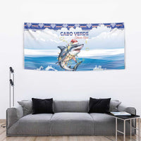 Cape Verde Football Christmas Tapestry Feliz Natal Tubaroes Azuis - Wonder Print Shop