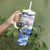 Personalized Cape Verde Football Christmas Tumbler With Handle Feliz Natal Tubaroes Azuis - Wonder Print Shop