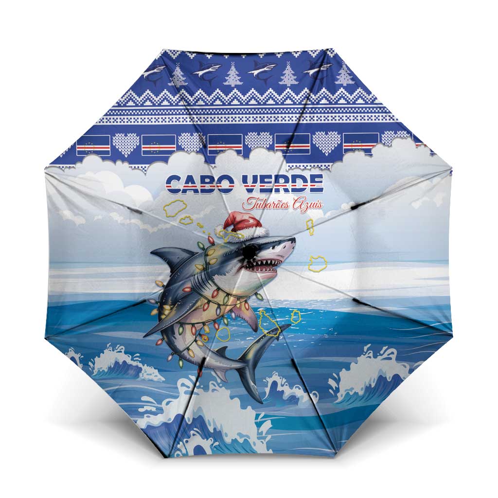 Cape Verde Football Christmas Umbrella Feliz Natal Tubaroes Azuis - Wonder Print Shop