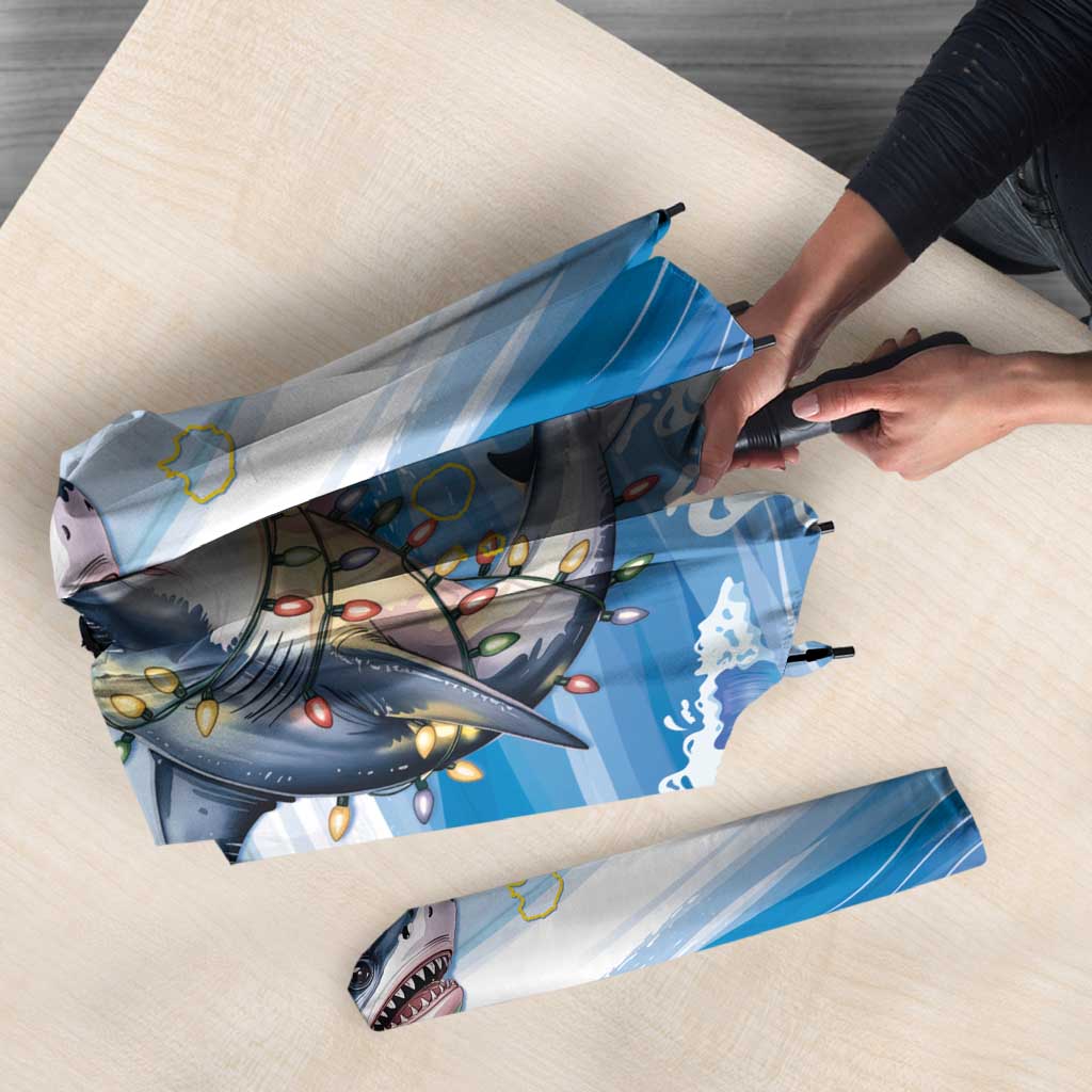 Cape Verde Football Christmas Umbrella Feliz Natal Tubaroes Azuis - Wonder Print Shop