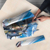 Cape Verde Football Christmas Umbrella Feliz Natal Tubaroes Azuis - Wonder Print Shop