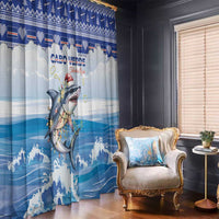 Cape Verde Football Christmas Window Curtain Feliz Natal Tubaroes Azuis - Wonder Print Shop