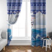 Cape Verde Football Christmas Window Curtain Feliz Natal Tubaroes Azuis - Wonder Print Shop