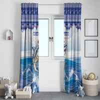Cape Verde Football Christmas Window Curtain Feliz Natal Tubaroes Azuis - Wonder Print Shop