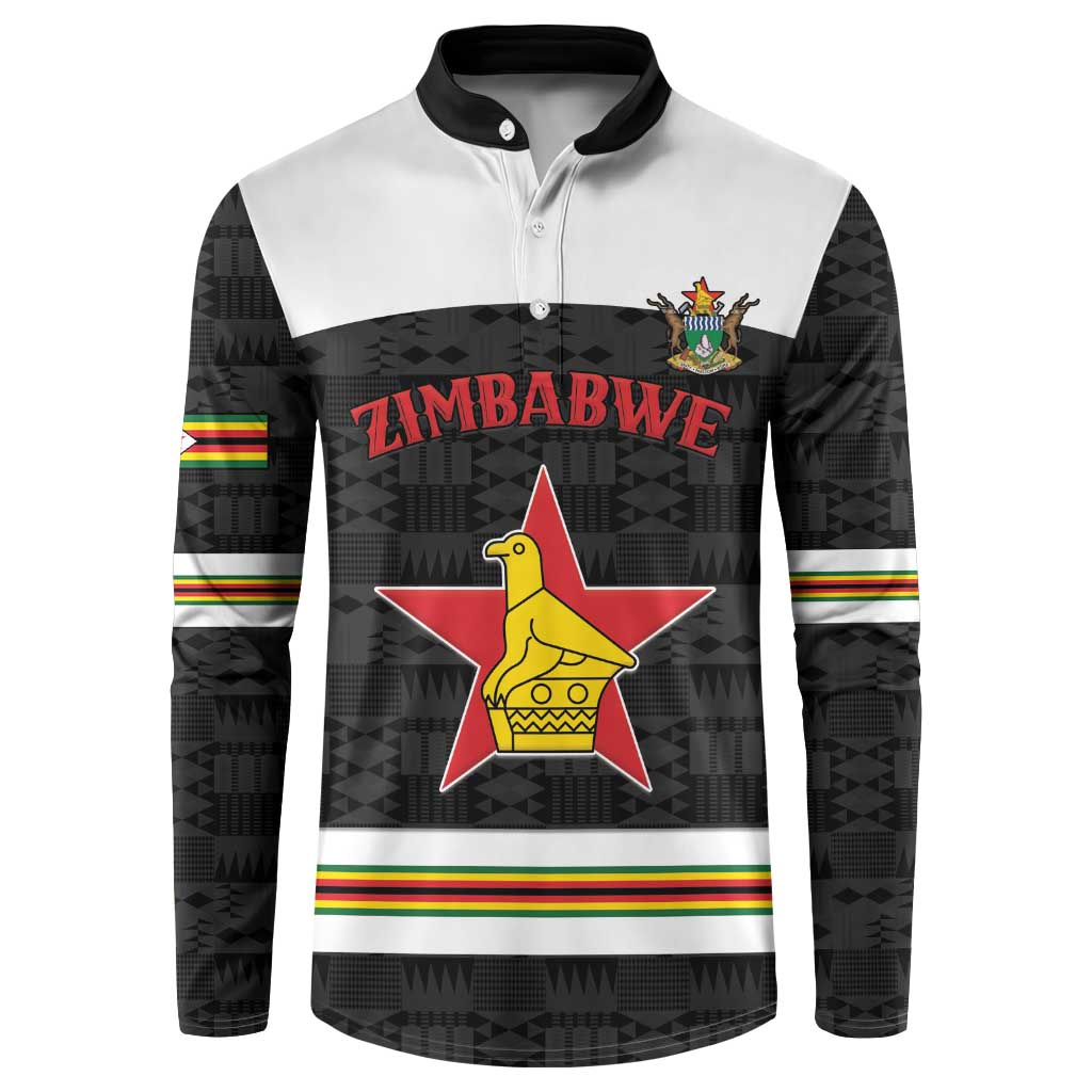 Custom Hockey Zimbabwe Button Sweatshirt Go Champions - Wonder Print Shop