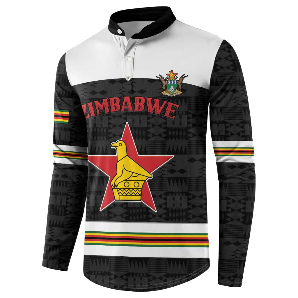 Custom Hockey Zimbabwe Button Sweatshirt Go Champions - Wonder Print Shop