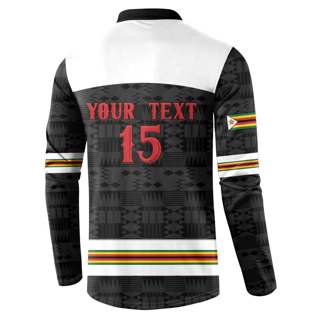 Custom Hockey Zimbabwe Button Sweatshirt Go Champions - Wonder Print Shop