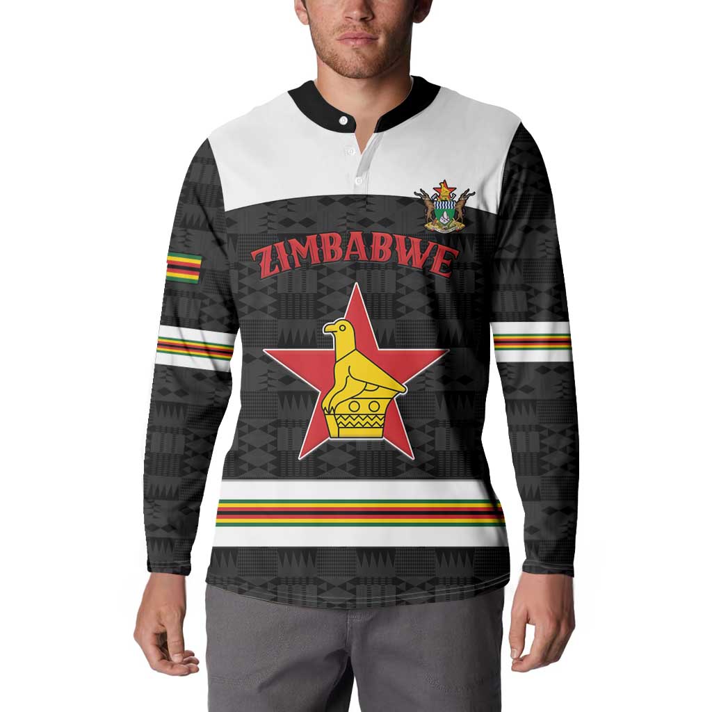 Custom Hockey Zimbabwe Button Sweatshirt Go Champions - Wonder Print Shop